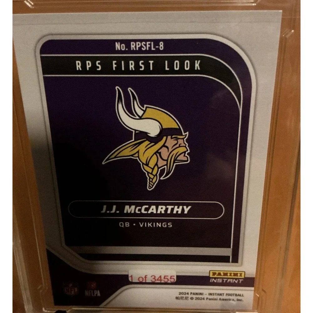 2024 Panini Instant J.J. McCarthy First Look Vikings RC‎ #RPSFL-8 EGC 9.5